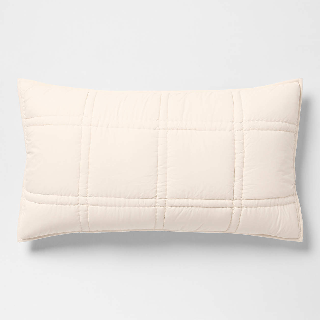 Favorite Washed Organic Cotton Percale Undyed King Comforter Bed Pillow Sham | Crate & Barrel | Crate & Barrel