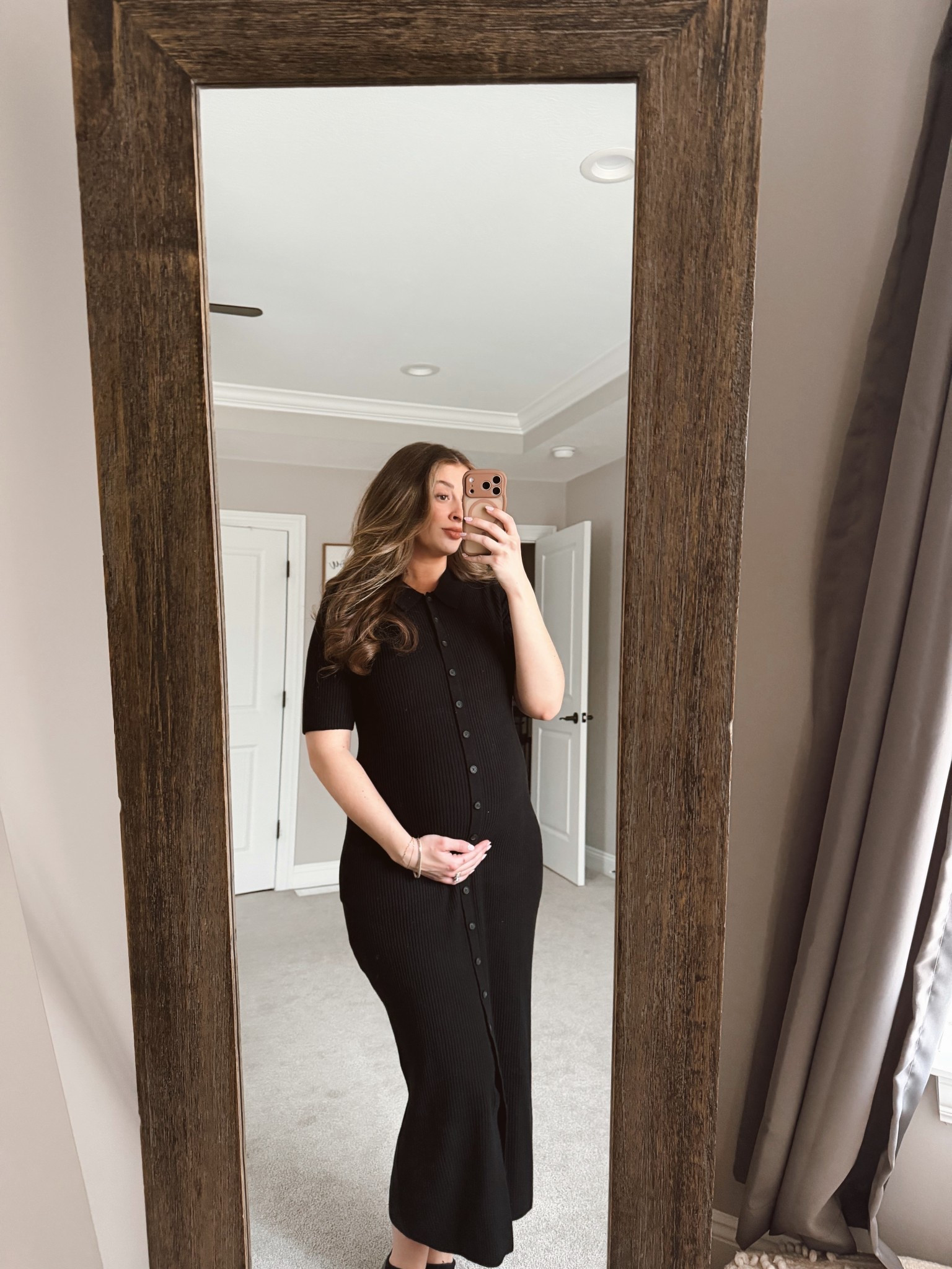 The most perfect dress and it’s bump friendly!! 😌 Wearing size L and I’m 5’8” for reference! 

#LTKTall #LTKootd #LTKBump