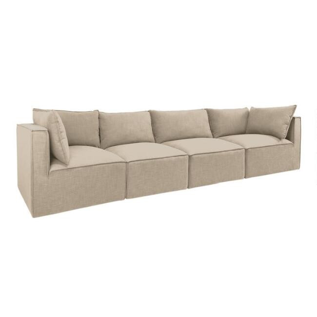 Oatmeal Tyson 4 Piece Modular Sofa | World Market