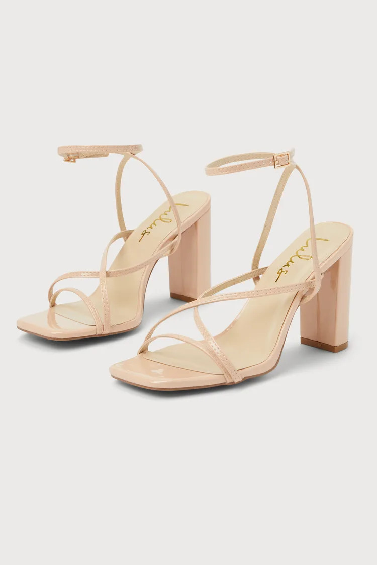 Makennaa Light Nude Strappy High Heel Ankle Strap Sandals | Lulus