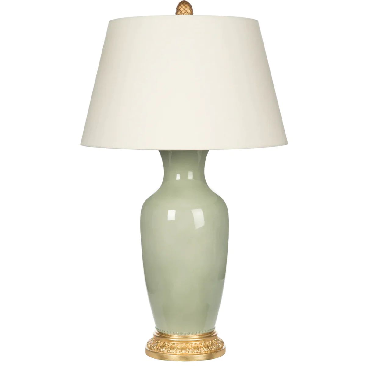 Aventine Verde Celadon Green Ceramic Table Lamp with Shade | The Well Appointed House, LLC