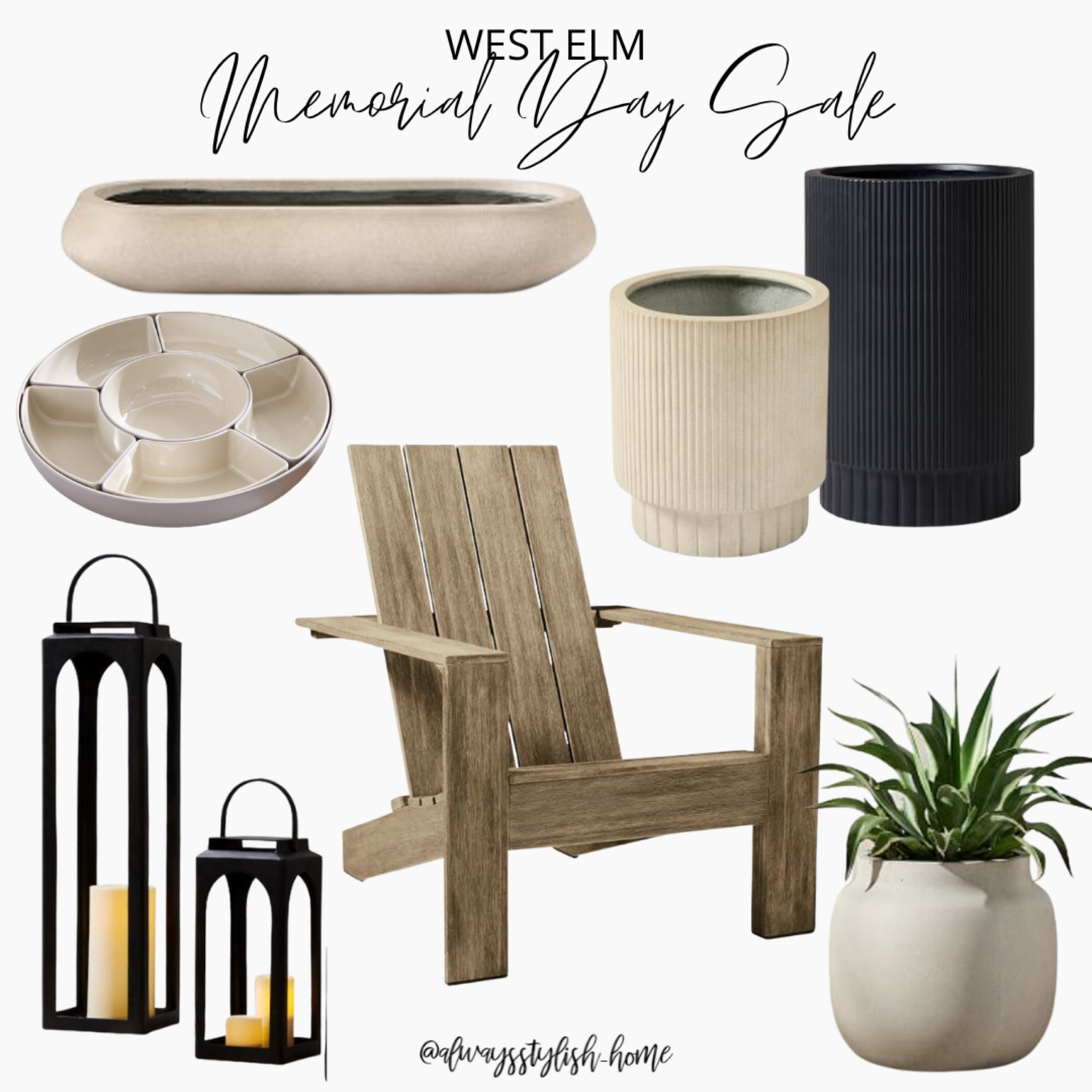 West Elm Memorial Day sale! Adirondack chairs, fluted planter, black outdoor lantern, long planter, backyard dining, patio furniture, outdoor decor, outdoor serve wear  

#LTKsalealert #LTKhome #LTKSeasonal