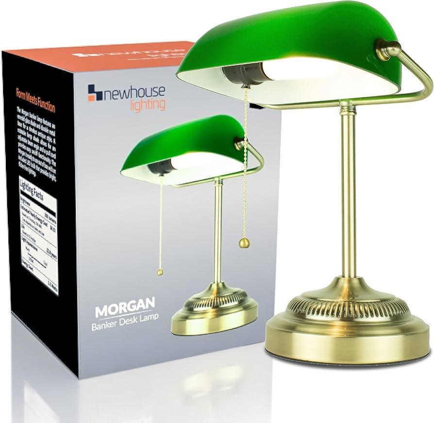 Newhouse Lighting NHDK-MO-GOAZ Morgan Antique Green and Brass Glass and Metal Adjustable Classic ... | Amazon (US)