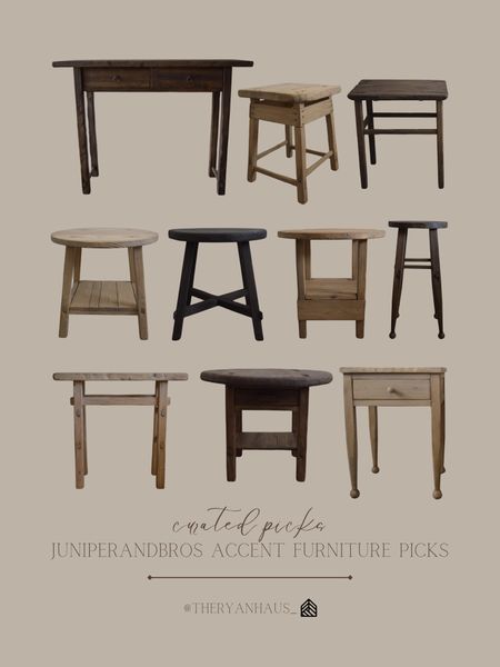 Juniper And Bros on Etsy has such stunning primitive inspired accent furniture! These tables all have such warm texture and character to them, and make a statement in the best way! 

#LTKhome #LTKstyletip