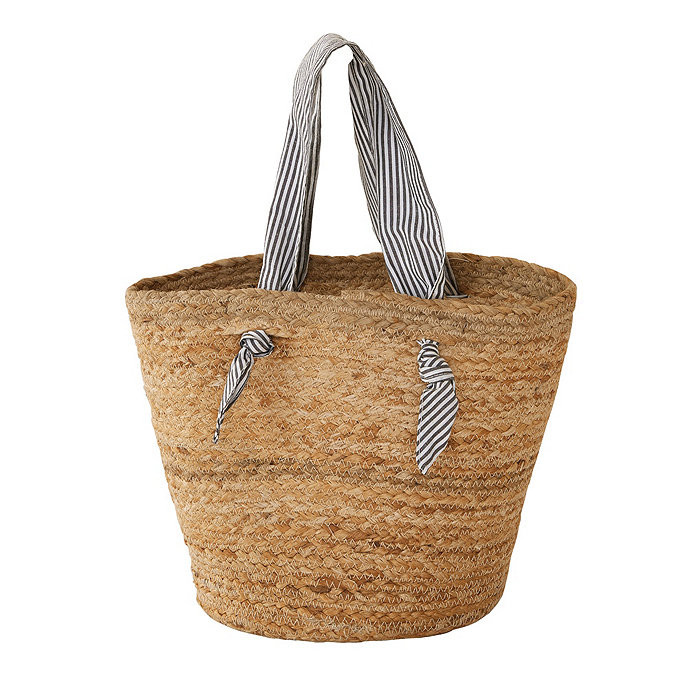 French Riviera Woven Tote Bag Jute & Cotton | Ballard Designs, Inc.