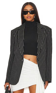 superdown Tiffany Pinstripe Blazer in Black Pinstripe from Revolve.com | Revolve Clothing (Global)