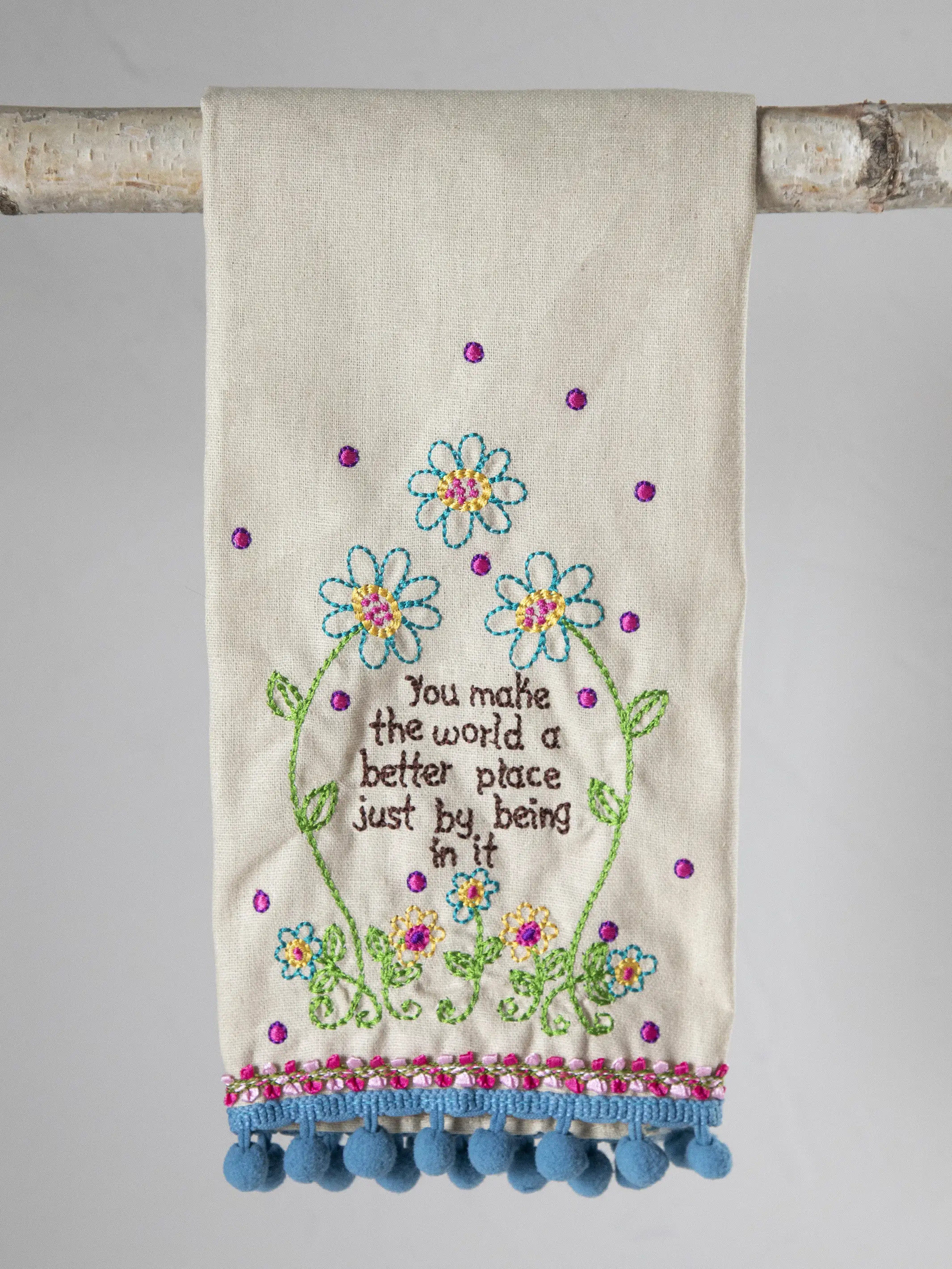 Linen Embroidered Hand Towel | Natural Life