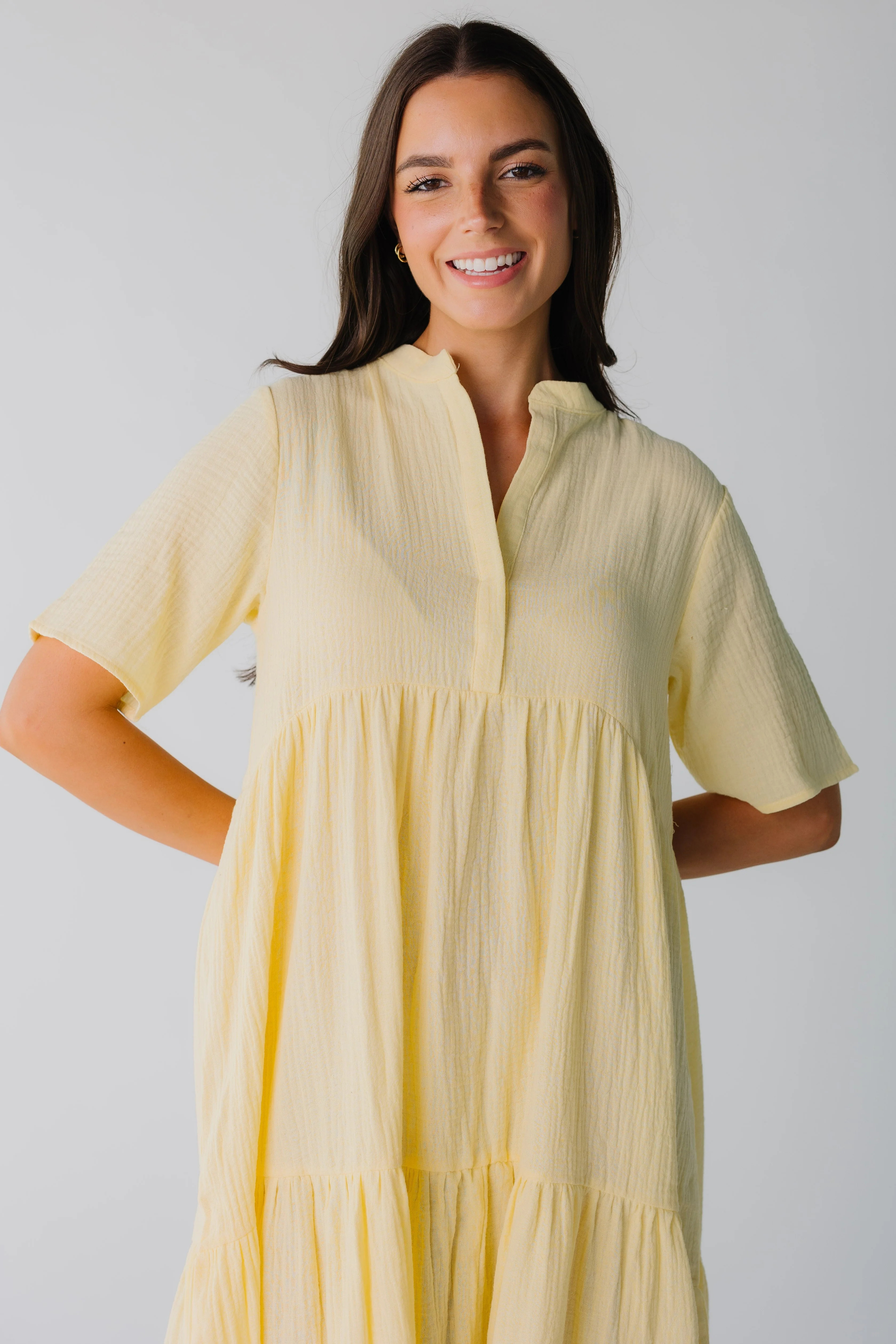 Brass & Roe Modest Pondering Gauze Straight Sleeve Dress | Called To Surf
