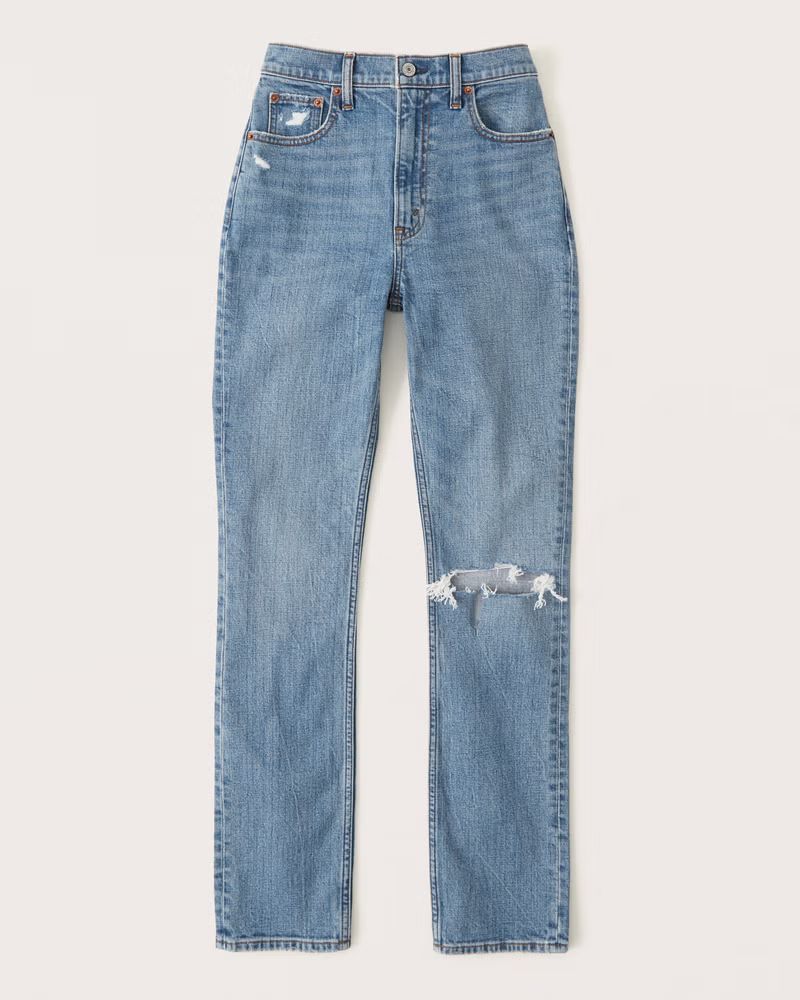 Curve Love Ultra High Rise 90s Slim Straight Jean | Abercrombie & Fitch (US)