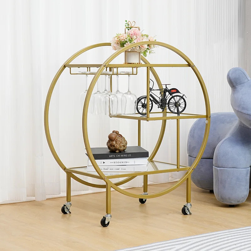 Willa Arlo Interiors Edinburg Metal Bar Cart & Reviews | Wayfair | Wayfair North America