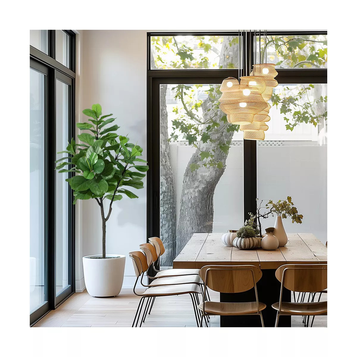 Artificial Fiddle Leaf Fig Tree 6FT(72in) Tall Faux Silk Ficus Trees for Home Office Living Room ... | Target