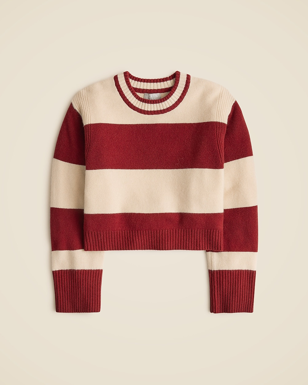 Cashmere crewneck sweater in rugby stripe | J. Crew US