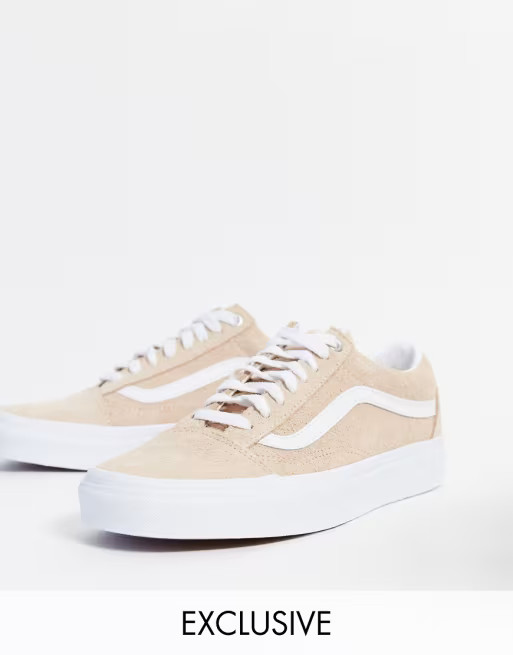 Vans Old Skool suede sneakers in beige Exclusive at ASOS | ASOS (Global)