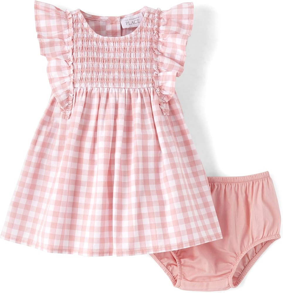 The Children's Place Baby Girls' and Newborn Ruffle Dressy Dress | Amazon (US)