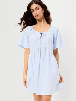 Flutter-Sleeve Mini Swing Dress | Old Navy (US)