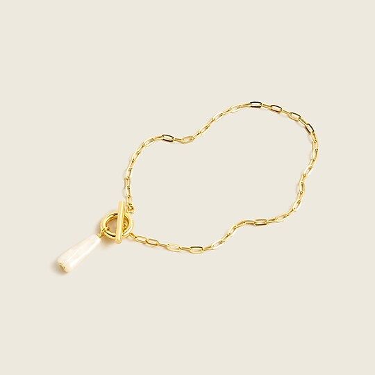 Demi-fine 14k gold-plated  pearl toggle bracelet | J.Crew US