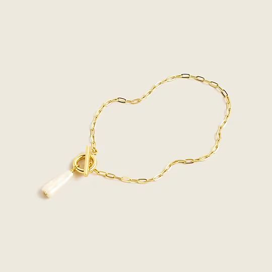 Demi-fine 14k gold-plated  pearl toggle bracelet | J.Crew US