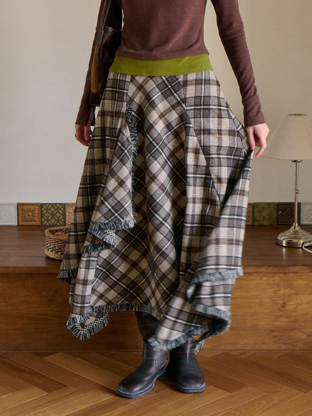 Whitley Plaid Wool Skirt | Simple Retro