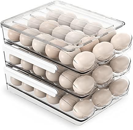 Large Capacity Egg Holder for Refrigerator, Egg Fresh Storage Box for Fridge, Egg Storage Container  | Amazon (US)