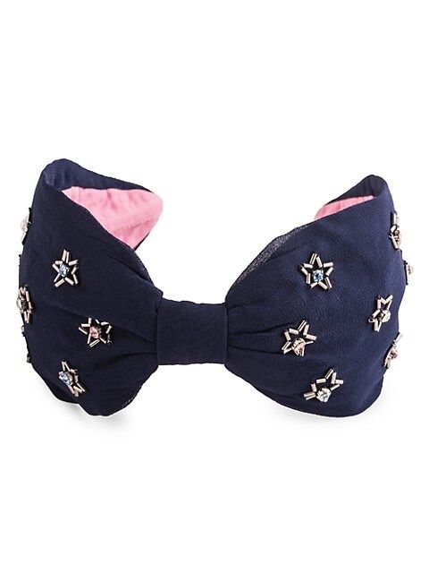 Star Embellished Navy Knotted Headband | Saks Fifth Avenue