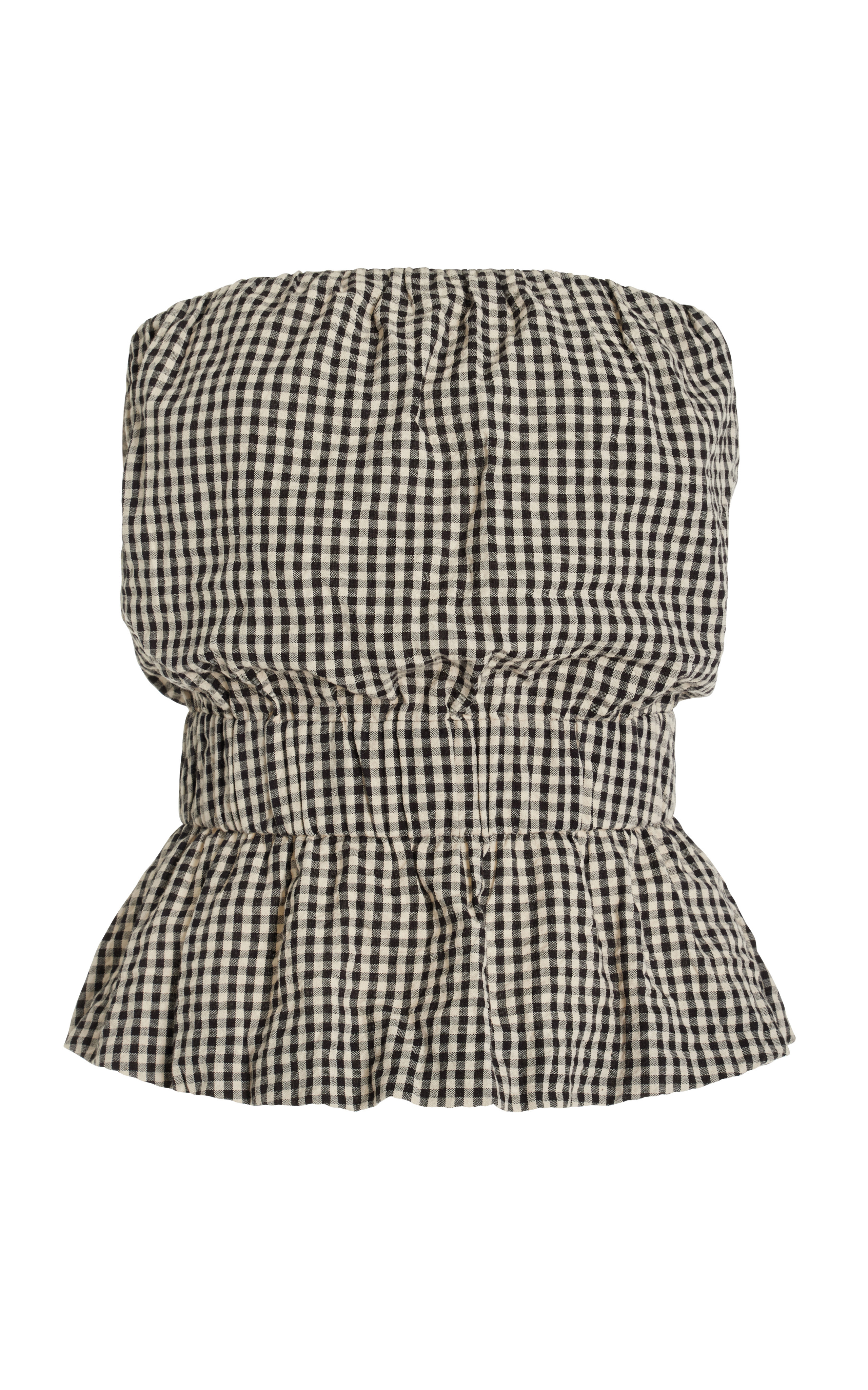 Aurelia Strapless Gingham Cotton Top | Moda Operandi (Global)