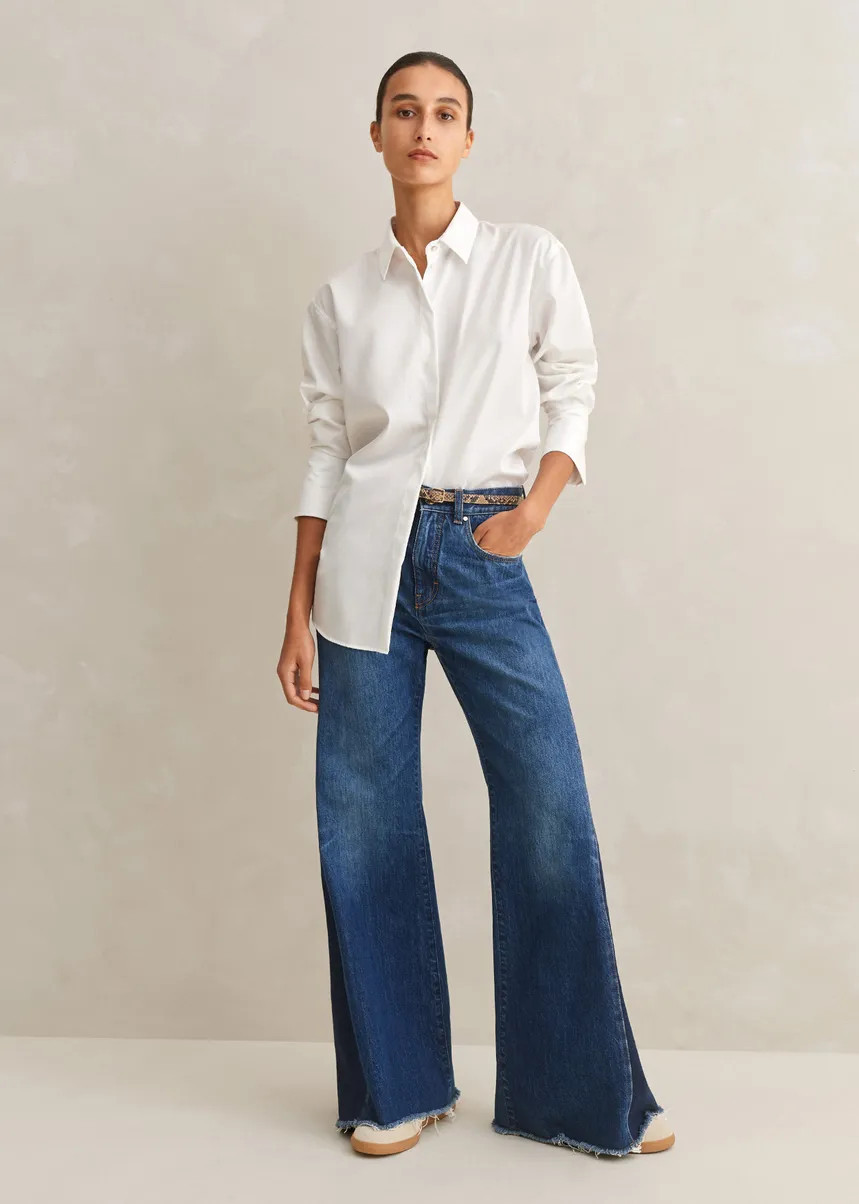 Crease Less Cotton Relaxed Boyfriend Shirt | ME+EM US