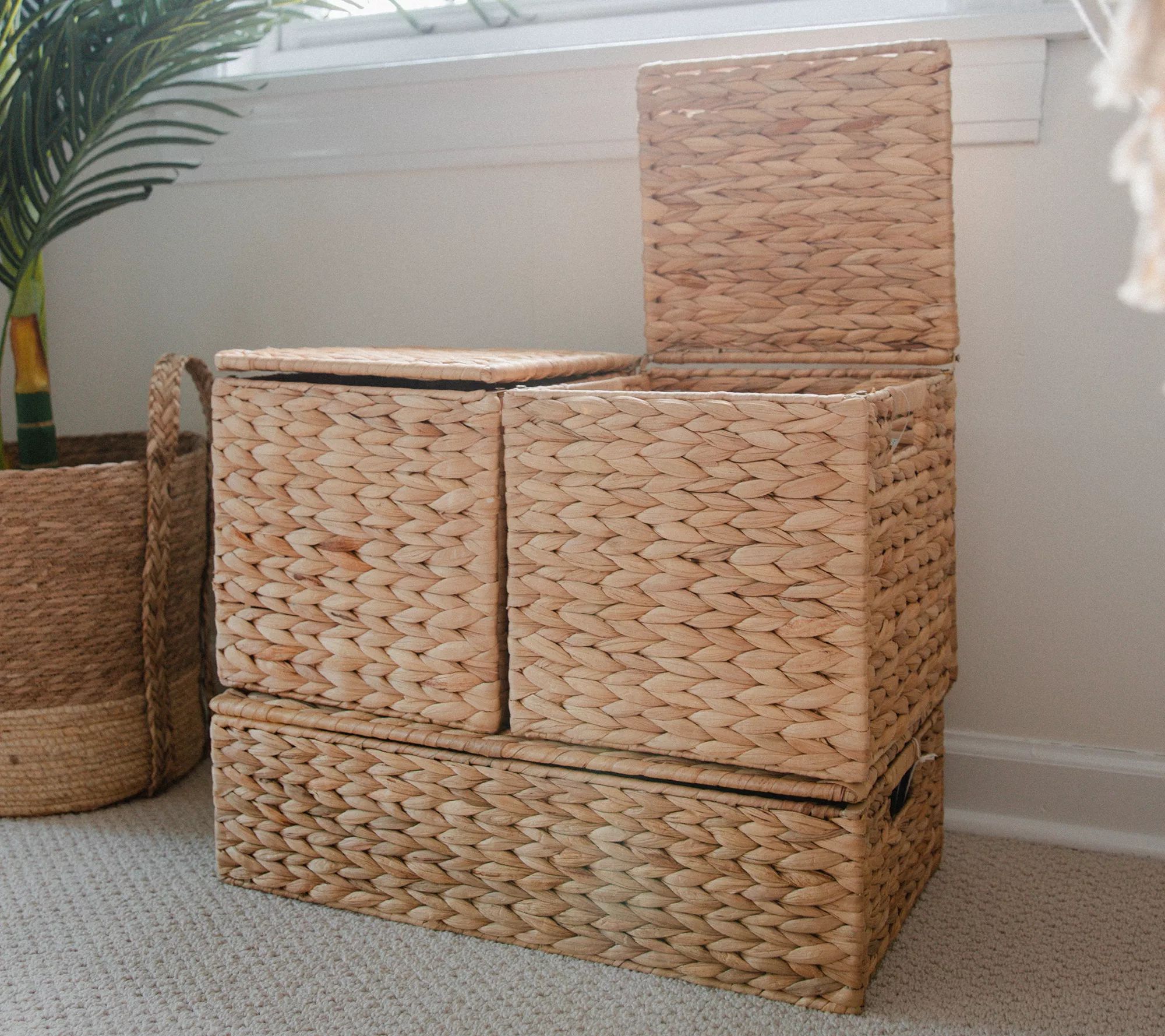Set of 3 Collapsible Water Hyacinth Baskets by Lauren McBride - QVC.com | QVC