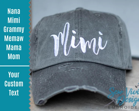 Mimi Hat  Distressed Baseball Cap OR Ponytail Hat  Customize | Etsy | Etsy (US)
