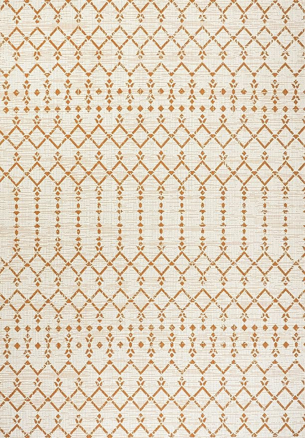 JONATHAN Y SMB108O-9 Ourika Moroccan Geometric Textured Weave Indoor Outdoor Area-Rug, Bohemian R... | Amazon (US)