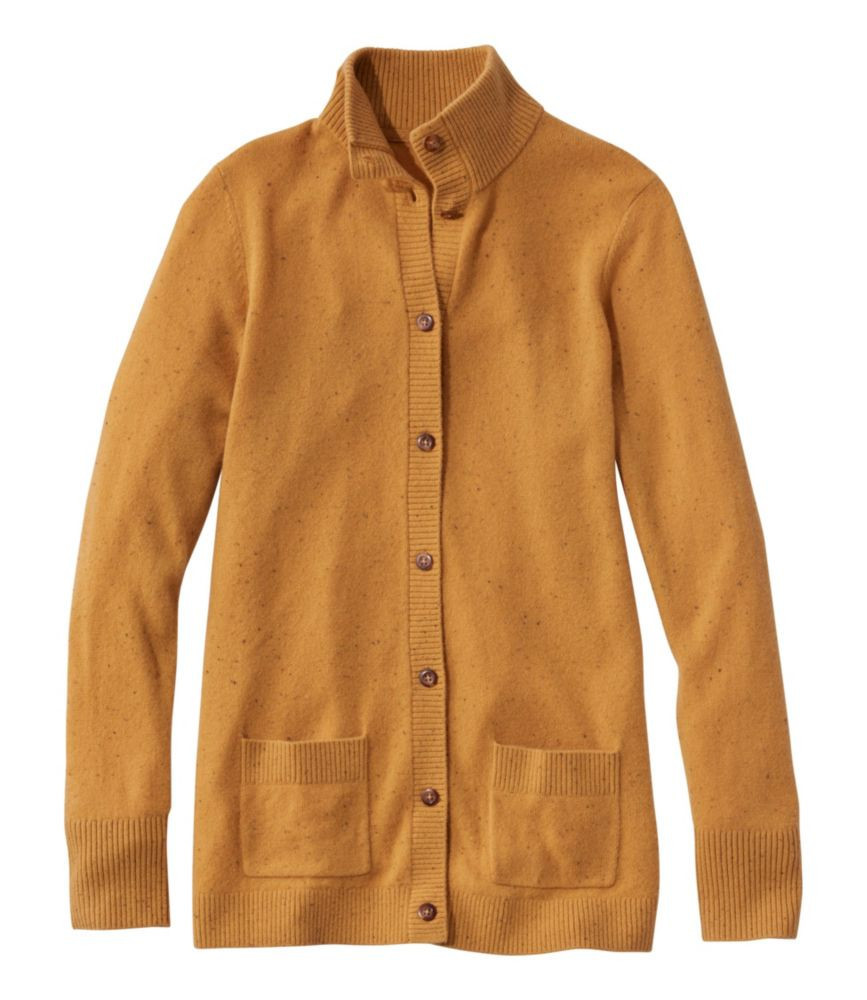 Women's Classic Cashmere Button-Front Cardigan Sweater Toffee Donegal Large L. L.Bean | L.L. Bean
