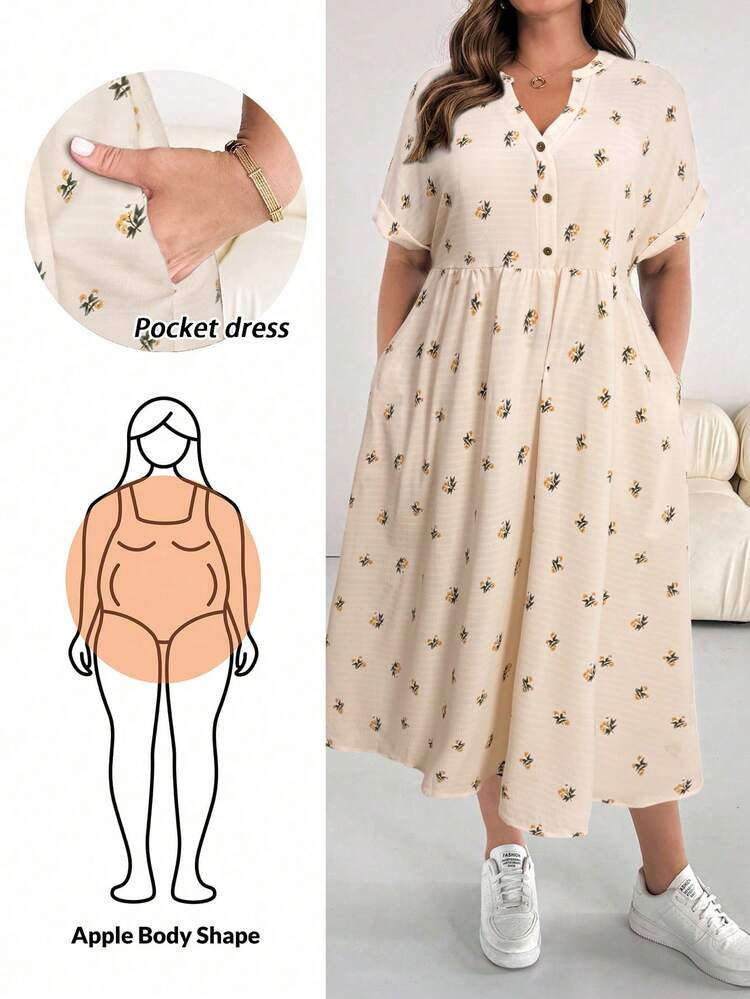 SHEIN Essnce Plus-Size Women's Baby Dress, Loose Dress, Summer Short-Sleeved Dress, Loose And Comfortable Plus-Size Clothing, Printed Dress,Vacation Dress Casual Dresses For Woman Homecoming Dress Casual Dress Church Dresses For Women Casual Dress Teacher Outfits Plus Size Bubble Skirt Fall Outfits Women,Work Dress Going Out Dress Casual Dresses | SHEIN