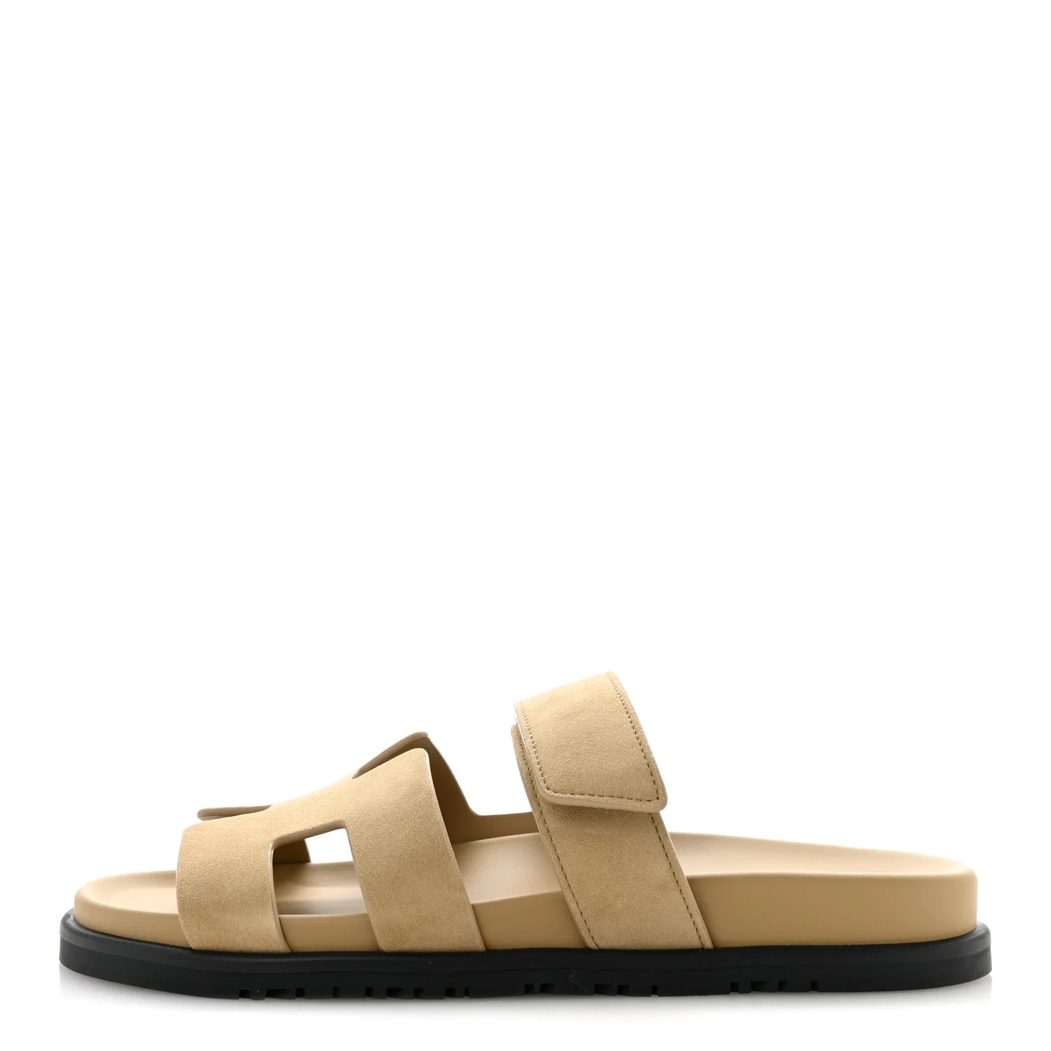 Hermes Suede Goatskin Womens Chypre Sandals 38 Beige Sable | FASHIONPHILE (US)