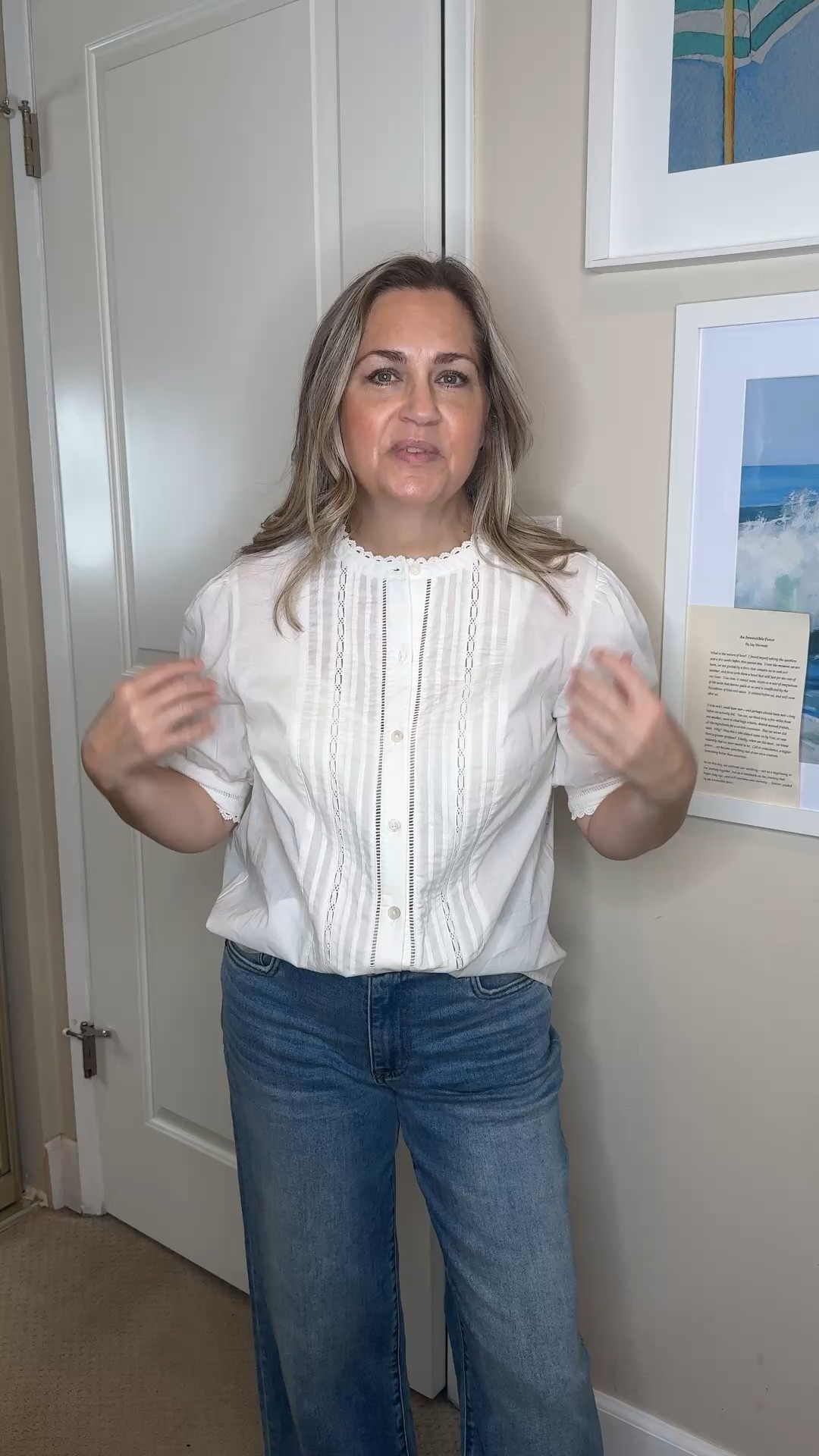 This cute blouse is a little sister of a much more expensive version. It’s very sweet & can be dressed up or down! This one has only $18! 

#LTKootd #LTKdayinmylife #LTKOver40