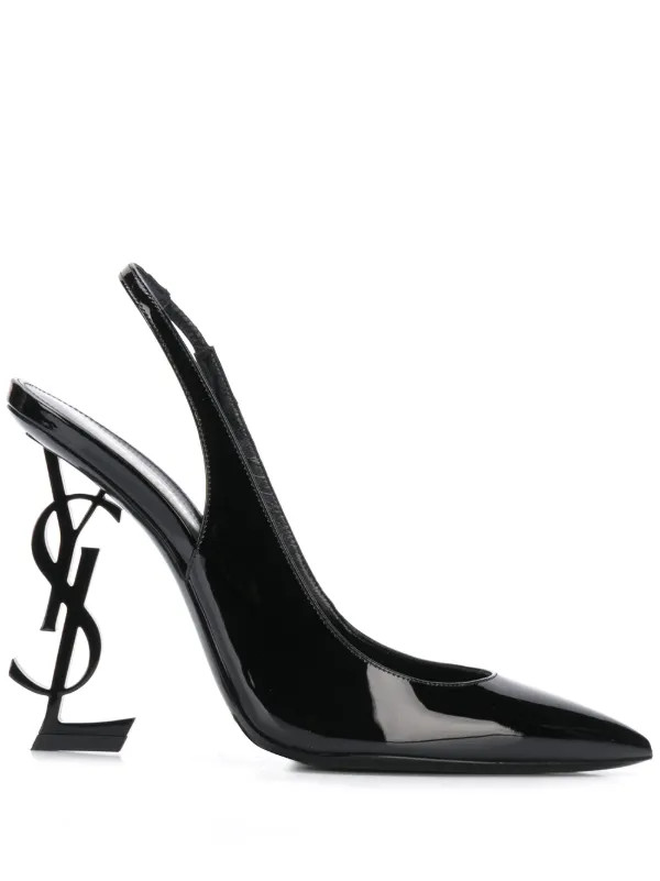 Saint Laurent 110mm Opyum Slingback Pumps | Black | FARFETCH | Farfetch Global