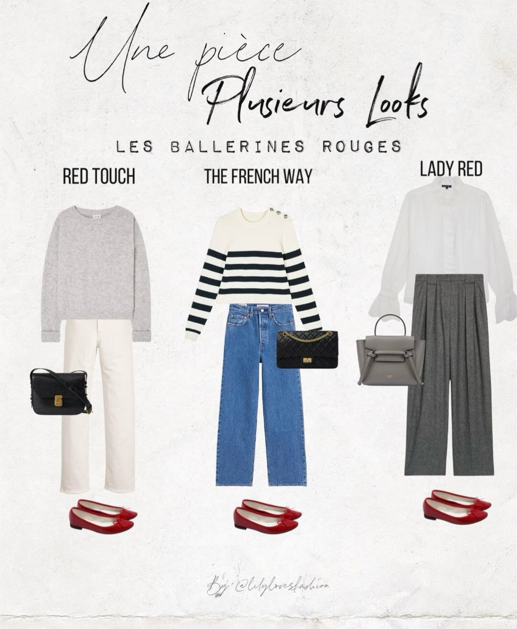 Inspiration look avec des ballerines rouge 