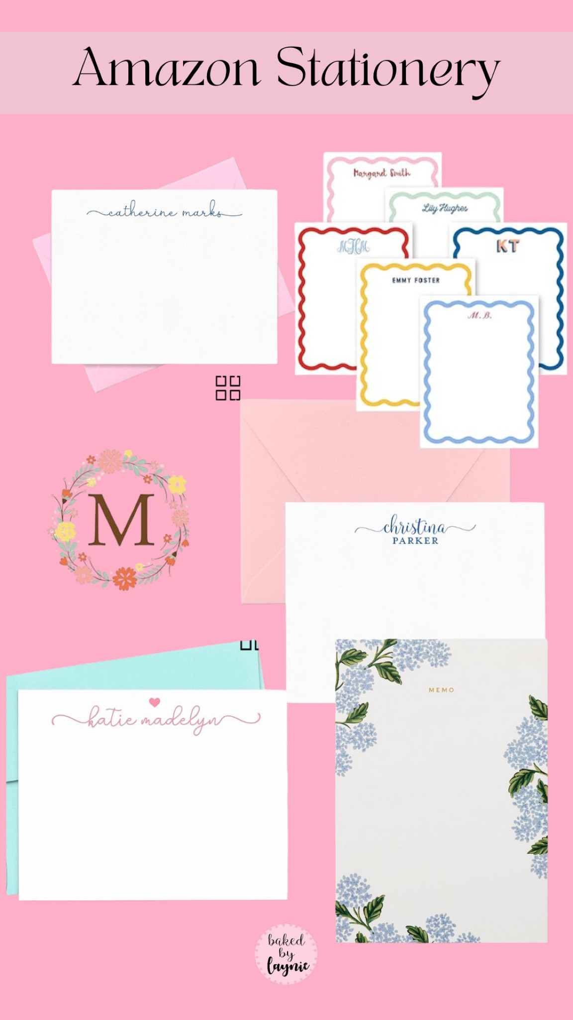 Amazon stationery, notecards, notepads, Amazon monogrammed, monogrammed stationery