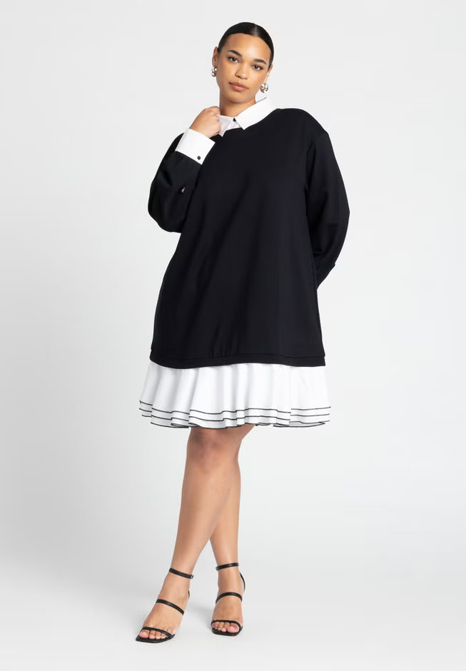 Twofer Mini Shirt Dress | Eloquii