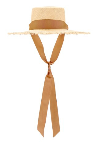 SENSI STUDIO Long Brim Boater Hat im Beige & Sable from Revolve.com | Revolve Clothing (Global)