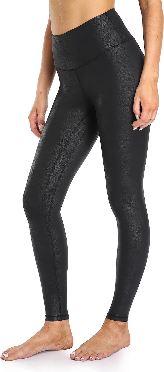 Colorfulkoala Women's High Waisted Matte Faux Leather Leggings Full Length Yoga Pants | Amazon (US)