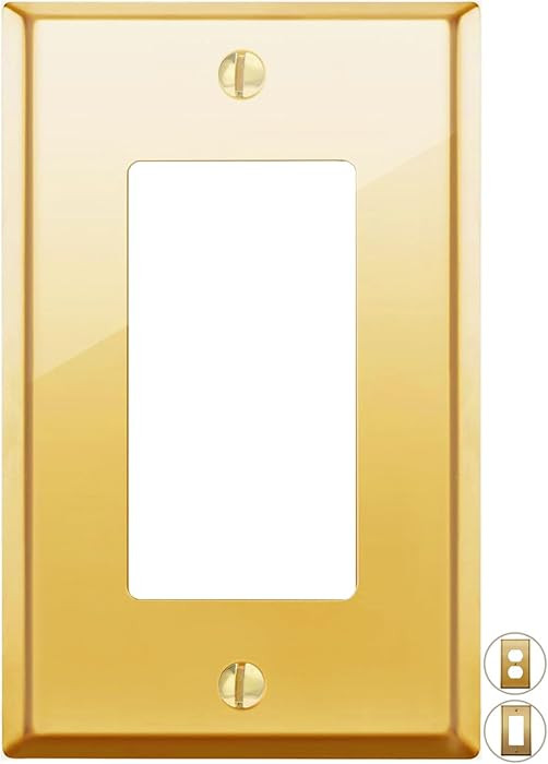 Rio Salto BRASS Signature Collection Midsize Polished Gold Rocker Gold Light Switch Wall Plate or... | Amazon (US)