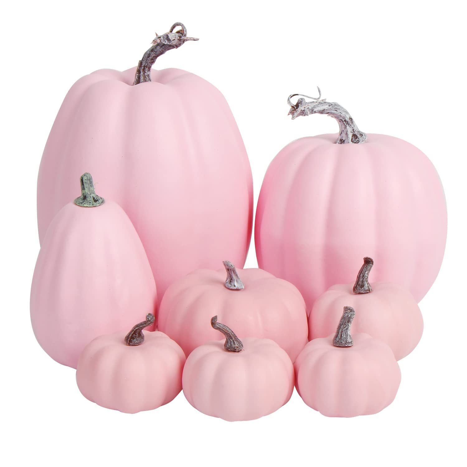 FOIMAS Pink Artificial Pumpkin,8pcs Lifelike Faux Pumpkins Decor for Halloween Thanksgiving Fall ... | Amazon (US)