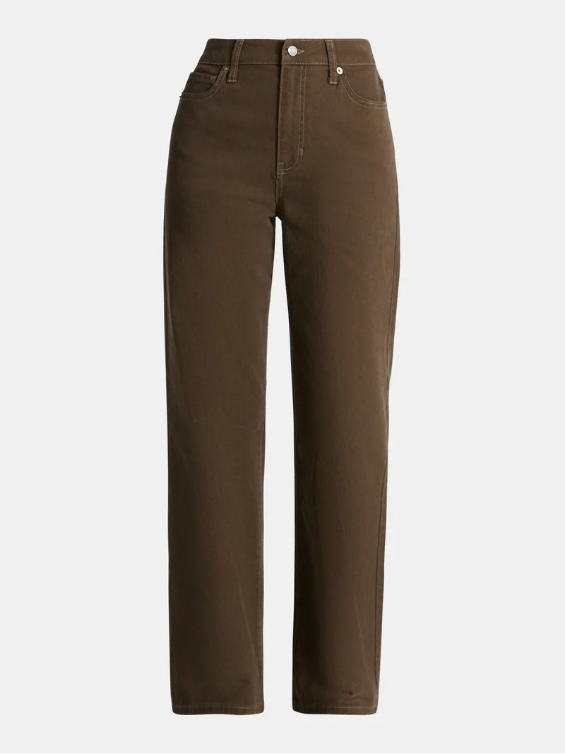 No Boundaries High Rise Baggy Wide Leg Jeans, 32'' Inseam, Women’s and Women's Plus | Walmart (US)