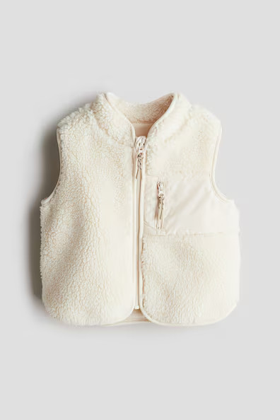 H & M - Teddy Fleece Vest - Beige | H&M (US + CA)