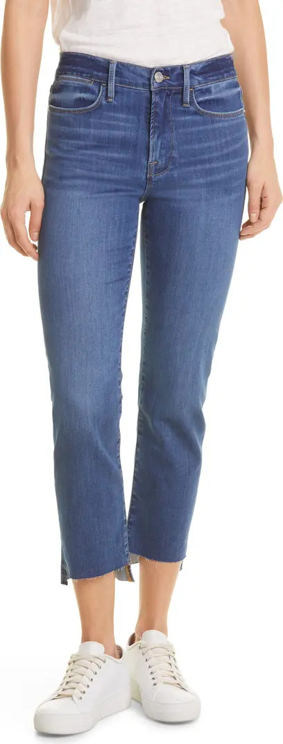Le High Step Hem Straight Leg Crop Jeans | Nordstrom