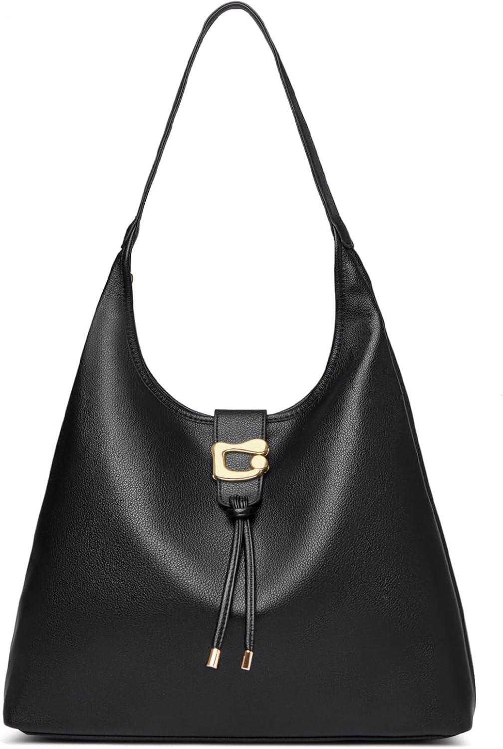 MYHOZEE Hobo Bags for Women Soft Vegan Leather Slouchy Shoulder Purse Large Work Travel Tote with Zipper & Tassel | Amazon (US)