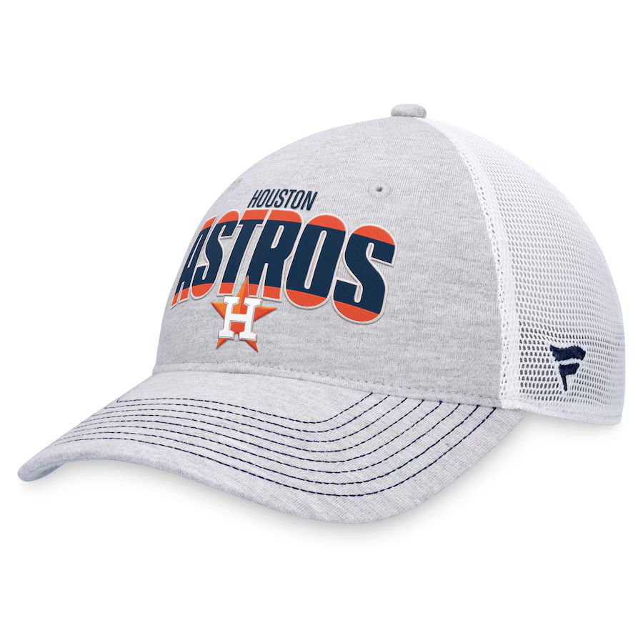 Men's Houston Astros Fanatics Branded Heather Gray/White Logo Trucker Adjustable Hat | MLB Shop
