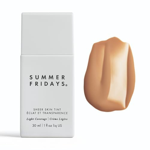 Summer Fridays Sheer Skin Tint - Skin Tint with Hyaluronic Acid - Helps Diminish Uneven Skin Tone - Sheer to Light Coverage - Shade 5 - Medium with Warm Neutral Undertones (1 Fl Oz) | Amazon (US)