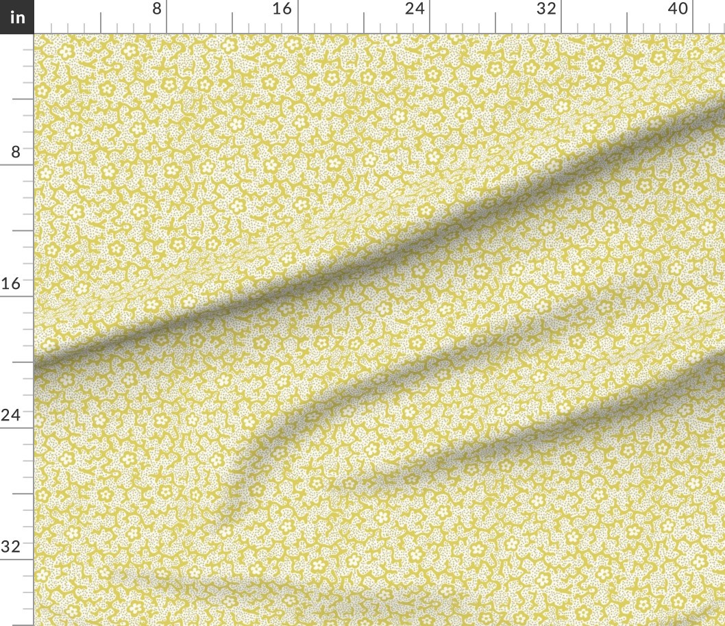 Coral Floral Dotted Citron Fabric | Spoonflower | Spoonflower