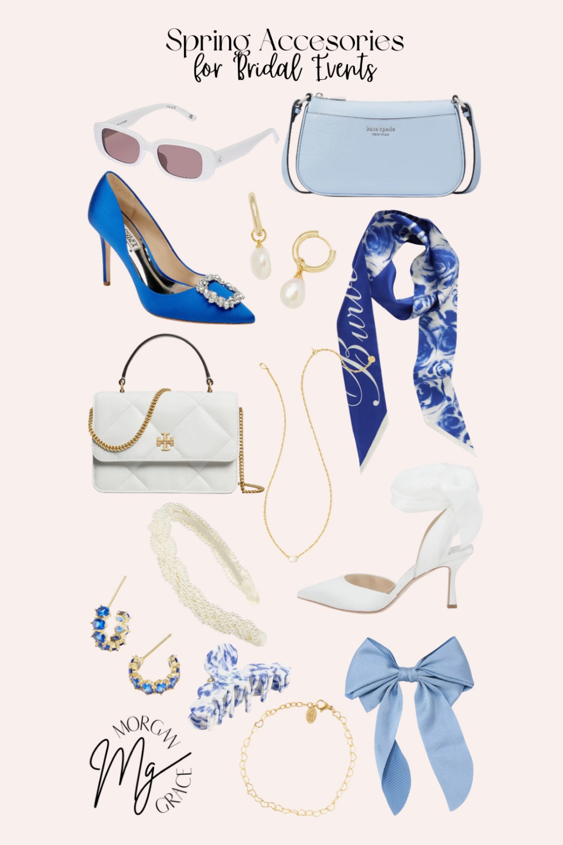 Spring accessories for brides. 

blue heels. something blue. bridal accessories. rehearsal dinner. bachelorette party accessories. white headband. wedding jewelry. hair bow. hair accessories. blue jewelry  

#LTKfindsunder100 #LTKshoecrush #LTKwedding