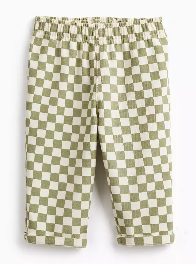 Buy Green Checkerboard Print Trousers Up to 3 mths | Trousers and leggings | Tu | Tu Clothing